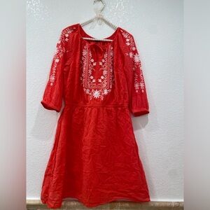 Talbots embroidered coral dress size Lp
